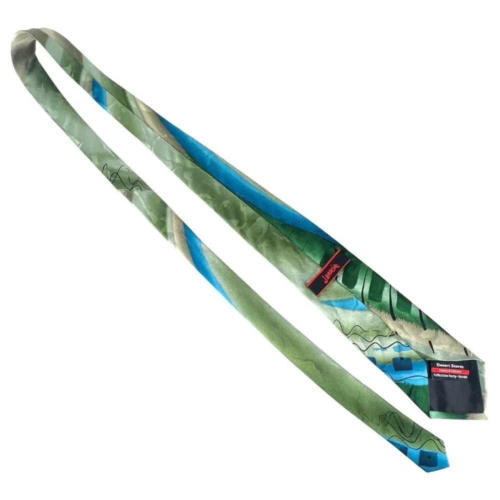 Jerry Garcia Silk Tie Blue Green Desert Storm Limited‎ ED Collection 47 Abstract